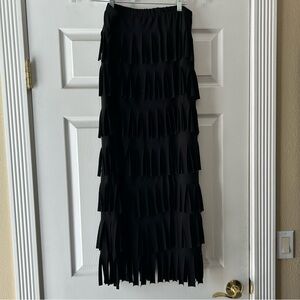 Chic Black Layered Maxi Skirt